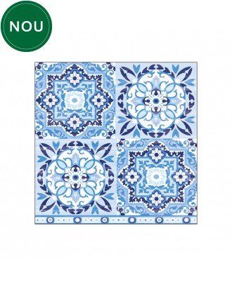 Servetele de masa, 20 buc, 33x33 cm, Tiles Blue - AMBIENTE